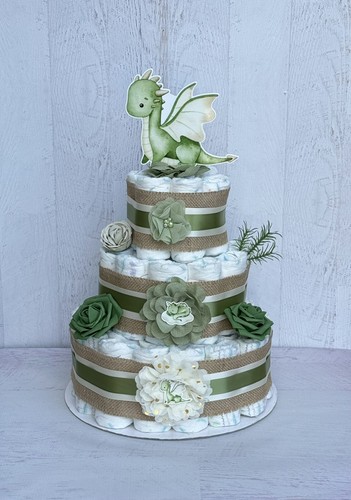 Tier dragon diaper cake - ,